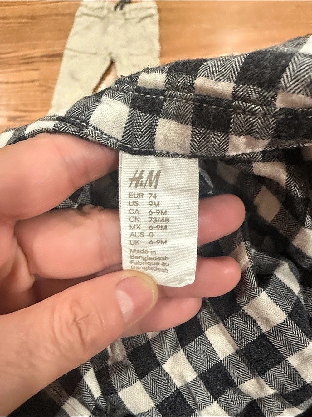H&M Checkered Matching Set Size 9M - Picture 2 of 3